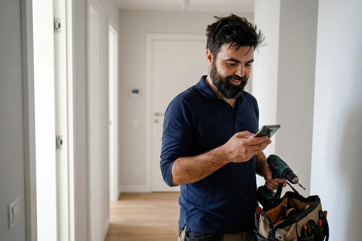 Majster przyjmuje nowe zlecenie w aplikacji Handyman24