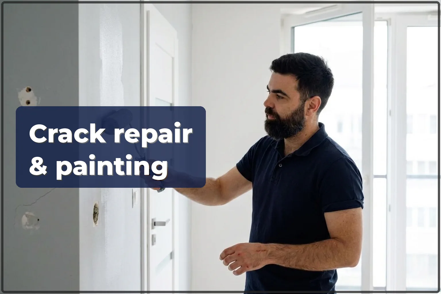 Repairing cracks and holes in walls with painting in Warsaw