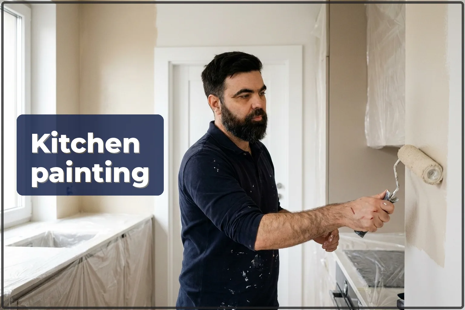Kitchen painting in Warsaw — washable paint, grease and damp protection