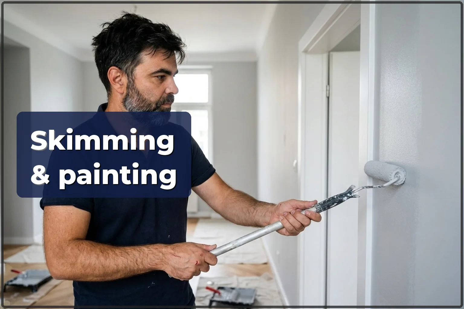 Wall skimming and painting in Warsaw — full surface restoration