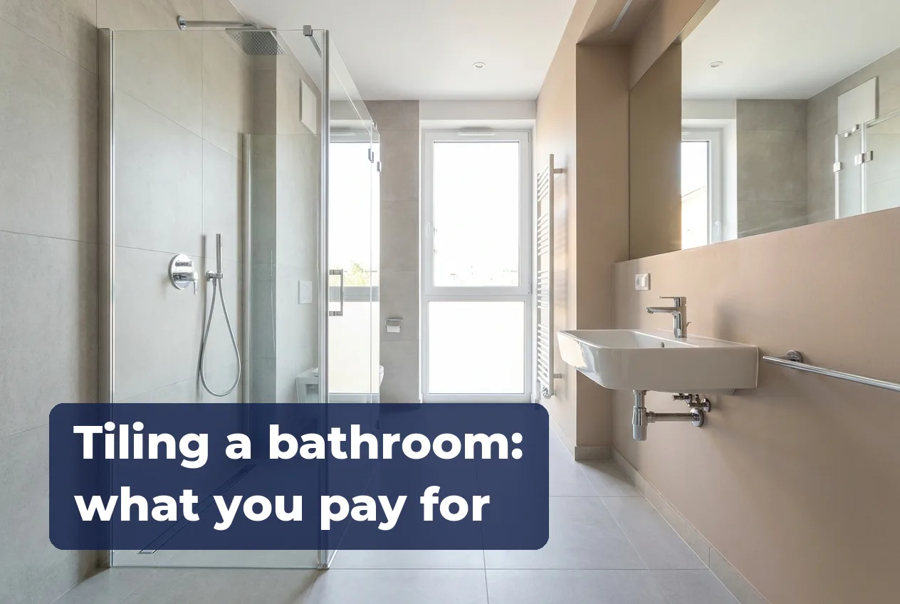 Bathroom tiling — finished bathroom in large format tiles