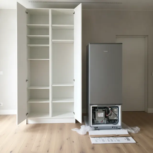 Photo for the request: new built-in fridge needs installing into the cabinet