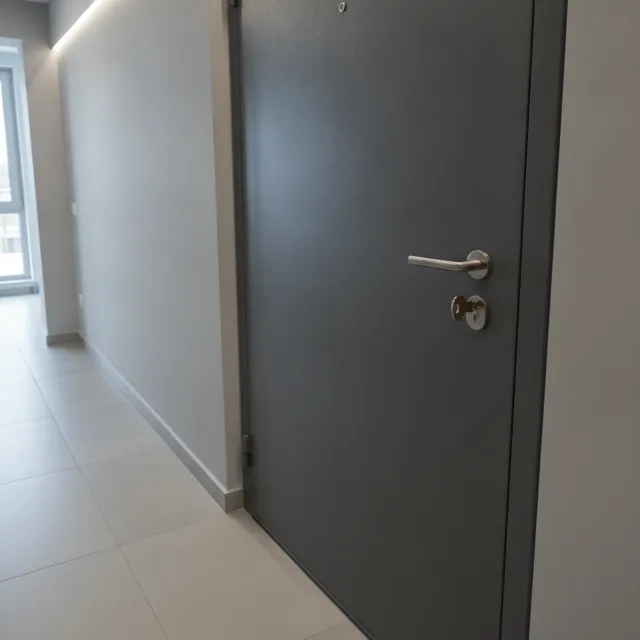 Drzwi wejściowe z kluczem zablokowanym w zamku