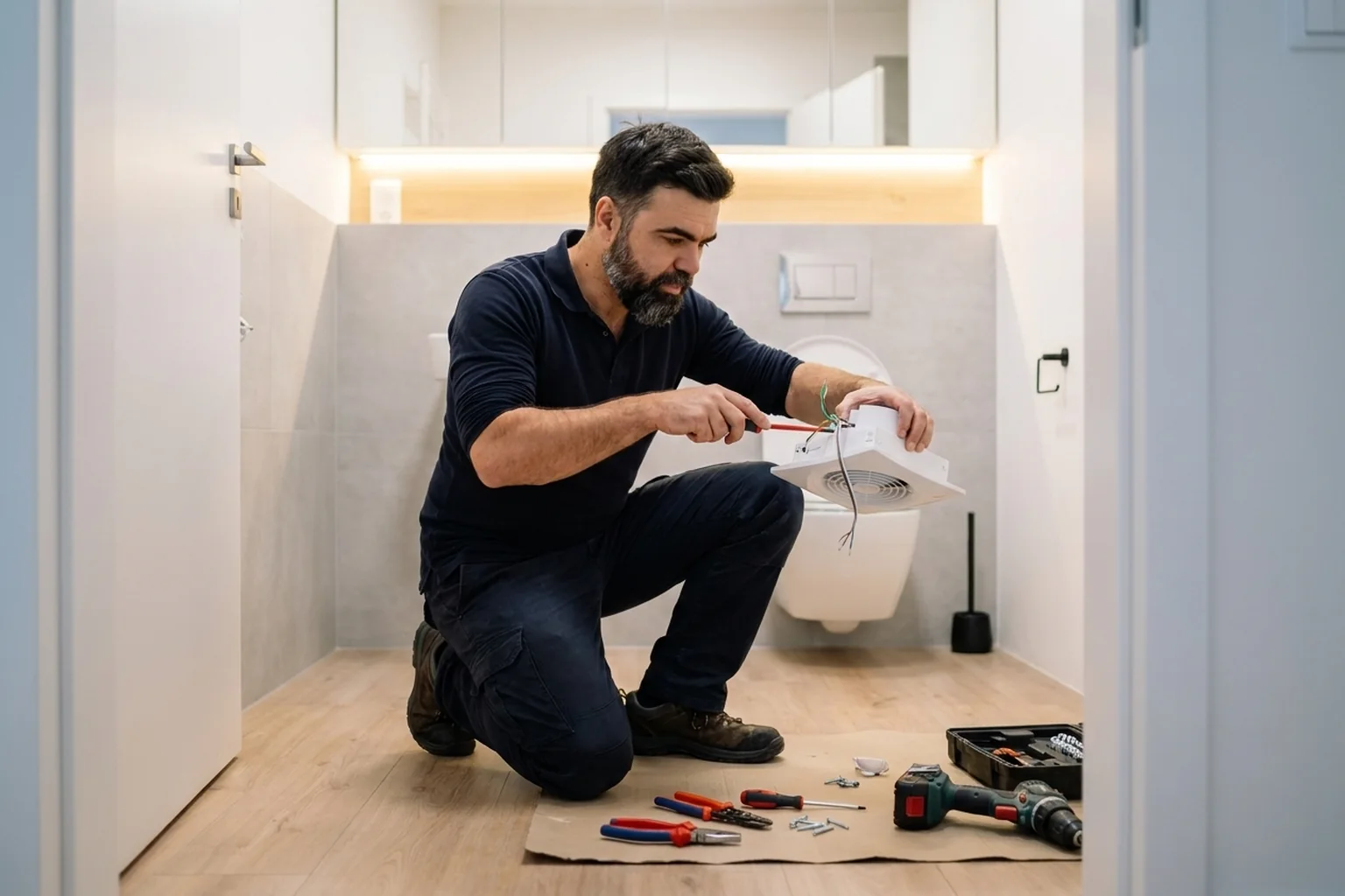 Cata Bathroom Fan Installation in Warsaw: Windowless Bathrooms