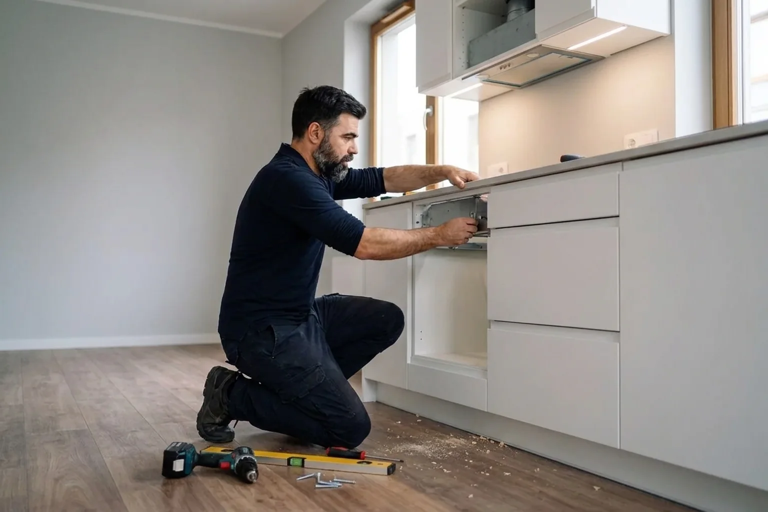 Монтаж витяжки Whirlpool у Варшаві: нова витяжка в шафці