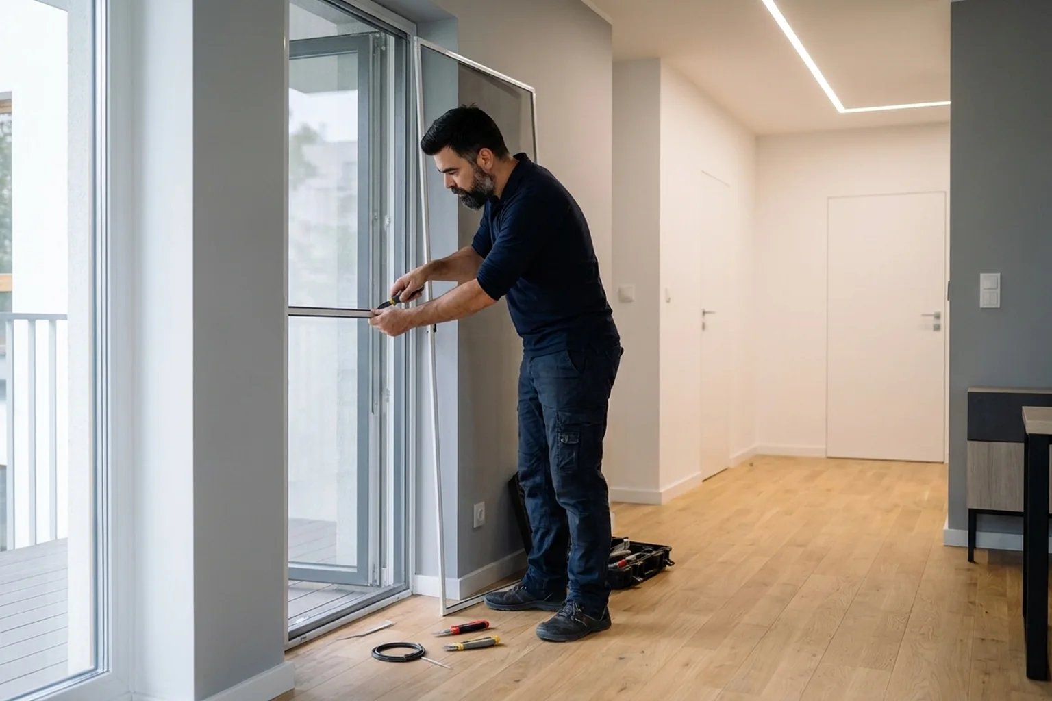Windhager Fly Screen Installation in Warsaw: Frame, Roller, Door