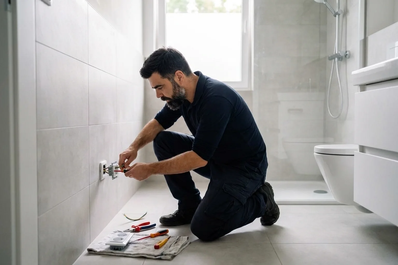 Ospel Socket Replacement in Warsaw: Splash-Proof Bathroom
